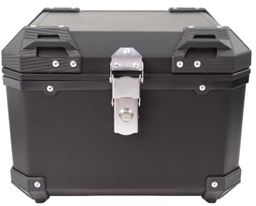 Cachpib Motorcycle Top Box, 45L ABS Waterproof Rear Top Case Scooter Luggage Storage Tour Tail Box, Motorbike Storage Carrier Case for Storage Helmet Luggage Box with Security Lock