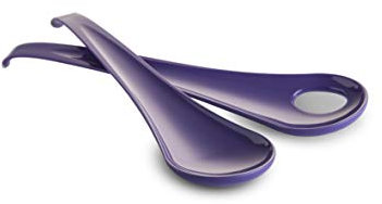 Omada Design Satz Salatbesteck, Länge: 27,5 cm, Linea Sanaliving aus integrierten antimikrobiellen Mitteln, um Bakterien und Pilze. Ideal für Salat, Pasta. Viola Farbe