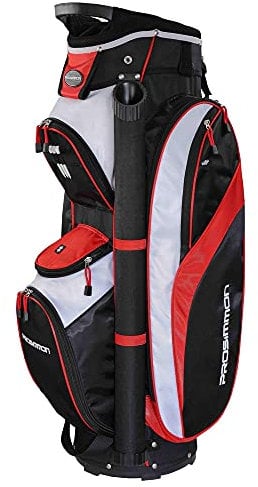 Prosimmon Tour 14 Way Cart/Trolley Golf Bag Black/Red