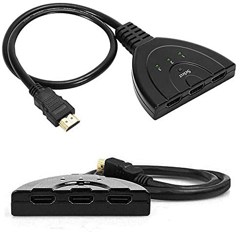 OcioDual Cable Multipuerto Ladron Switch de 3 Puertos HDTV Hembras a 1 HDTV Macho para PS3, Xbox One, DVD, etc