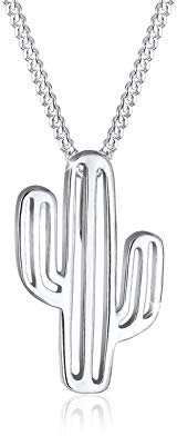 Elli Damen-Kette mit Anhänger Kaktus 925 Silber 45 cm - 0103121317_45