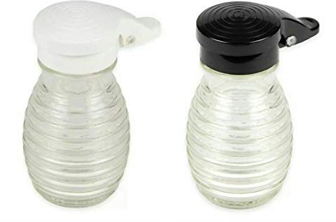 L'humidité Proof Ruche Sel et Poivre | Noir et blanc à charnière Flip Top | sans déborder | pas de bouche | 56,7 gram Lot de 2