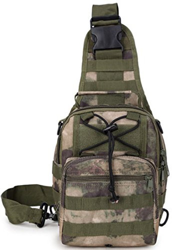 Rullar Sling Bag Herren Brusttasche Umhängetasche Kuriertasche Sporttasche Tasche für Arbeit Schul Outdoor Reisen Trekkingrucksäcke Wanderrucksäcke Shoulder Crossbody Tactical Chest Bag Grün Bunt