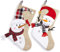 HEITMANN DECO Jute-Nikolausstiefel-Set - Großer Weihnachtsstrumpf 49 cm 3D Natur weiß rot zum Befüllen und Aufhängen - Schneemann