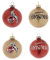 1. FC Köln Christbaumkugel - Rot + Gold Glitzer - 4er Set Weihnachtskugel Ø 7 cm - Plus Lesezeichen I Love Köln