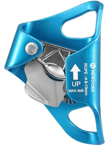 NewDoar Klettern Brust Ascender Chest Ascender CE-zertifizierte Kletter Brust Steigklemme Bauch Baum Baumpfleger Klettern Abseilausrüstung für 8–13 mm Seil Vertikales Seilklettern-Blue