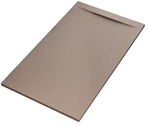 OLIMPO DOCCE - Piatto doccia in marmoresina Tortora effetto pietra cemento VINCENT - 80x160