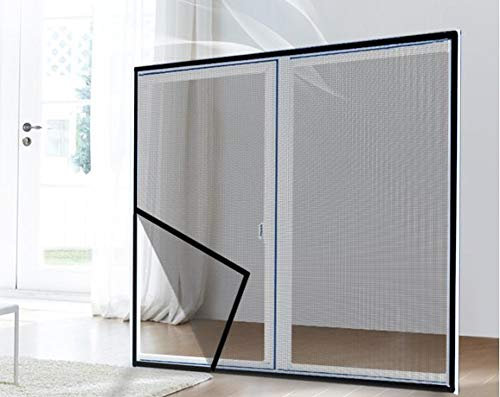 Ezoon - Rete a rete autoadesiva per finestra, schermo trasparente per zanzariere, rete per gatti regolabile, rete anti-zanzara, telaio completo, senza fori