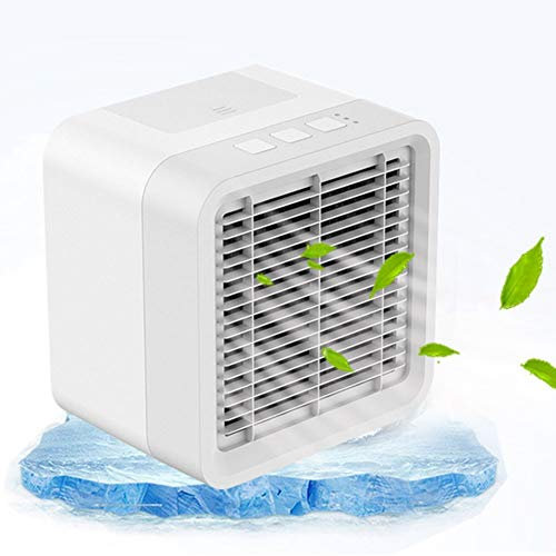 Bracae Air Mini Cooler Aire Acondicionado Portátil, 3 en 1 Mini Ventilador Humidificador Purificador, Ventilador USB, 3 Velocidades para Oficina, Hogar