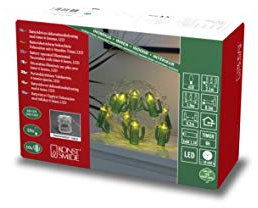 Konstsmide LED Dekolichterkette, Kakteen, mit 6h Timer, 10 warm weiße Dioden, batteriebetrieben, Innen, transparentes Kabel - 3127-903