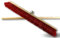 Balai d'atelier Type cantonnier | Lot de 3 | Piste Extérieur | Longueur 80 cm | Garnissage Brosse PVC Rouge | Semelle Bois | Douille métal boulonnée Ø 28 mm | avec Manche | Kibros 2380BMx3
