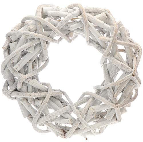 com-four® Rebenkranz - Deko-Türkranz aus kräftigen Zweigen - DIY Naturkranz als Tischdeko, Fensterschmuck oder Türhänger - weißer natürlicher Dekokranz (1 Stück - Ø 30cm weiß)