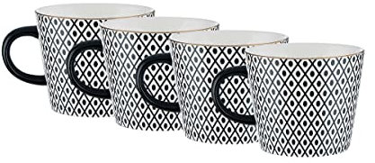BUTLERS ORNAMENTS 4x Tasse mit Goldrand 350ml