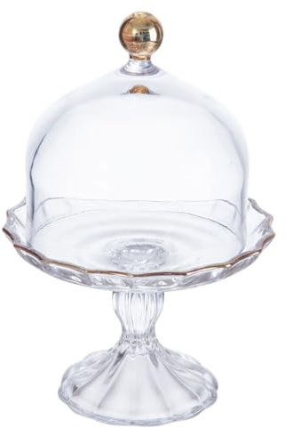 YARNOW Tortenplatte Mit Deckel Glaskuppel Kuchenglocke Glas Transparent Kuchenplatte Mit Deckel Für Pralinen U. Gebäck