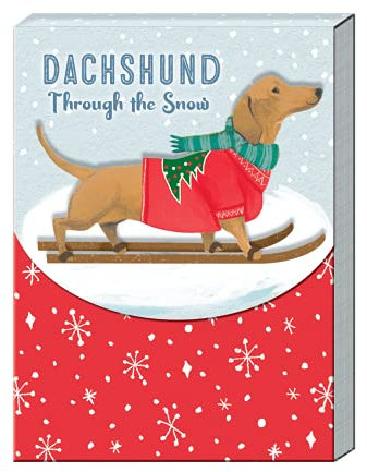 Punch Studio 37977 Weihnachts-Notizblock mit Dackel-Motiv