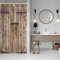 Sdotpmt 90x183cm Bois Planche Rideau de Douche Ancien Marron Grange Porte Bain Rustique Sol Maison de Ferme Rural Campagne Rideau de Baignoire Polyester pour Salle de Bain avec Crochets