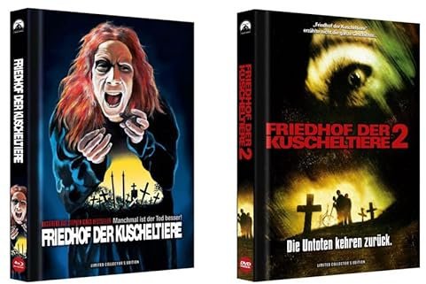 Friedhof der Kuscheltiere - Manchmal ist der Tod besser! Teil 1 Blu Ray + Teil 2 DVD Mediabook - Uncut - Stephen King