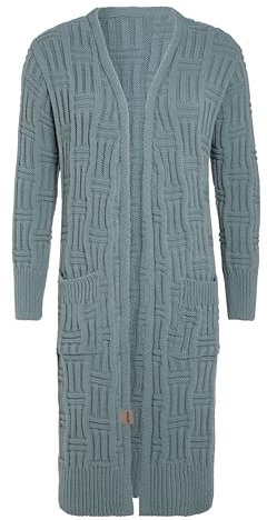 KNIT FACTORY - Bobby Lange Strickjacke - Stone Green - 40/42