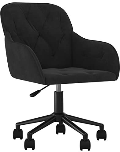 vidaXL Bürostuhl Drehbar Höhenverstellbar Chefsessel Drehstuhl Bürosessel Schreibtischstuhl Computerstuhl Gamingstuhl Büromöbel Schwarz Samt