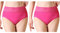 Serecofo Lot de 2 Culottes Femme en Coton en Dentelle Taille Haute Slips Lingerie Féminine Taille 36-52 sous-Vêtement Femme Shorty Elastique (36-38, 2 Fuschia)