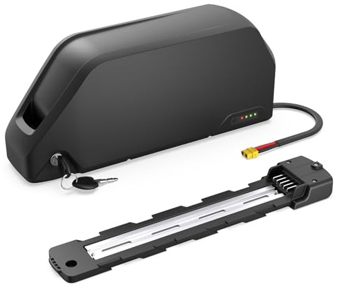 LG-21700 Cell Bateria Bicicleta Electrica 52V 24AH- batería de Tubo Inferior para Motor de 200-1600W, batería de Iones de Litio de Bicicleta eléctrica, Bloqueo de Seguridad, Led, con Base y Cargador