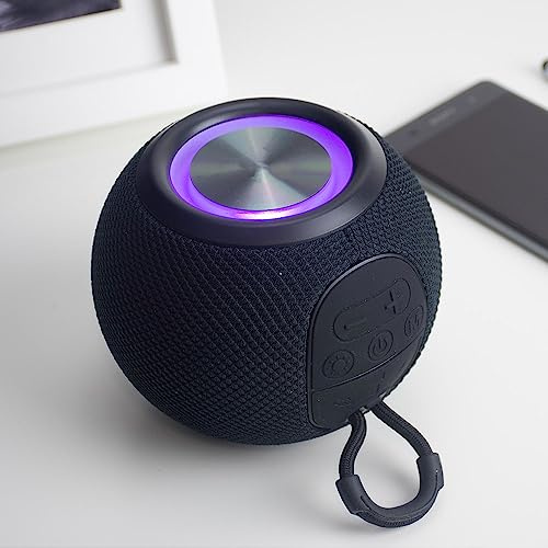 RED5 Wireless Orb Speaker in Black - RGB LED Colour Changing Micro Party Speaker Bluetooth FM Radio USB Micro SD Aux