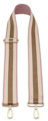 JEN & CO. Gestreifter Gitarrengurt (STPSTRP), Kaffee/Rosa, Einstellbar