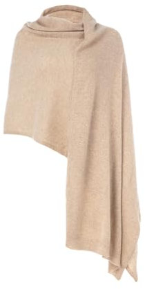 Villand Damen 100% reiner Kaschmir gestrickter Schal - Extra großer leichter Pashmina-Stola mit Geschenkbox (Camel)