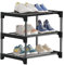 ChenFec Schuhregal, Stapelbares kleines Schuhregal,3-stöckig,6 Paar,Shoe Rack für Eingangsbereich,Flur und Schrank,platzsparende Aufbewahrung und Organisation