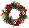CREATIV Home künstlicher Rattan-Kranz 24x24x7cm in rot I Weihnachtskranz mit Zapfen & Weihnachtskugeln I hochwertige Weihnachtskranz Deko I Türschmuck Weihnachten ideal als Indoor Weihnachtsdeko