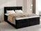 BROMARKT Boxspringbett mit Bettkasten Polsterbett mit Bonell-Matratze und Topper Doppelbett mit Stauraum Bett für Schlafzimmer gepolstertes Kopfteil Detroit 140x200 Härtegrad H3 Samtstoff Schwarz