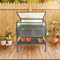 Lendo Online Jardinière surélevée avec Serre - Lit de Jardin Surélevé en Bois - Carré Potager de Jardin - Jardinière de Balcon - 97,5 x 49 x 120 cm - Bois d'épicéa Massif - Marron (Gris)