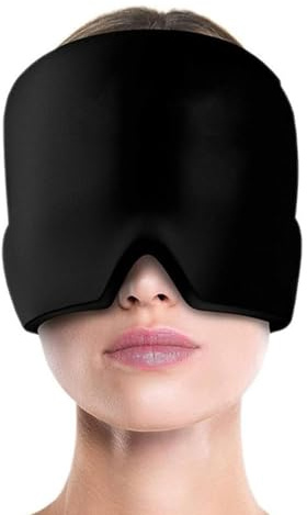 Migräne Headache Relief,Headache Maske Hat,Cold Therapy Cap Schlafmaske,Gel Kühlmütze Für Geschwollene Stressabbau,Kaltkompressionstherapie-Kühlpack,Für Kopfschmerzen Geschwollene Augen,Schwarz,Kiuiom