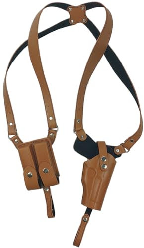 Peosaard Shoulder Gun Holsters, Shoulder Holsters Adjustable Leather Shoulder Holsters for Concealed Carry Vertical Shoulder Gun Holsters for Men Women Holsters for Stage Prop, Shoulder Holsters