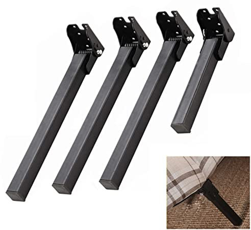 Lot de 4 pieds en métal pliables à 90° pour table basse, meuble TV, ordinateur portable, 10 cm