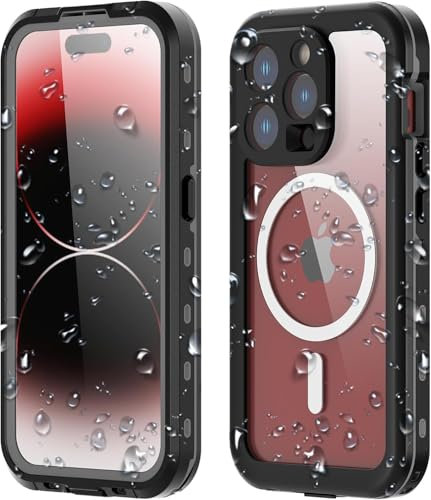 MP+ für iPhone 15 Pro Hülle Wasserdichtes,IP68 Ganzkörperversiegelung Schutzhülle,staubdicht und stoßfest,zum Schwimmen,Unterwasser-Handyhülle mit Eingebautem Displayschutz