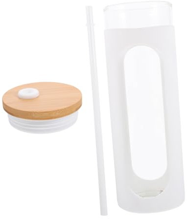 Cabilock 1 Juego Vidrio De Agua Fría Para Beber Vaso Para Beber Cerveza De Agua Para Vaso Grande Con Pajita De Agua De Cerveza Vaso Con Tapa