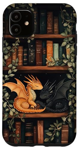 Cute Dragons On Bookshelf Book Dragon Bookworm Book Lover Case for iPhone 11