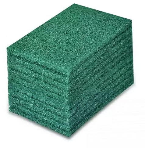 Scotch Brite Lot de 10 tampons à récurer robustes pour le nettoyage de la vaisselle, de la cuisine et des grilles métalliques Vert 15,2 x 10,2 x 0,8 cm