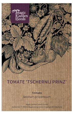 Tomaten Samen - Fleischtomate 'Tschernij Prinz' - 10 Samen | Dunkelrote bis schwarze Früchte mit süß-säuerlichem Aroma | Samenfestes Saatgut für Garten & Gewächshaus