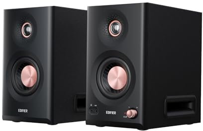 Edifier MR5 2.0 Bookshelf Speakers Wireless Bluetooth 6.0 Studio Monitor Speakers, Compact Size Desktop Monitors, 110W Hi-Res Audio, Room Compensation Computer PC Speakers, XLR/TRS/RCA Inputs - Black