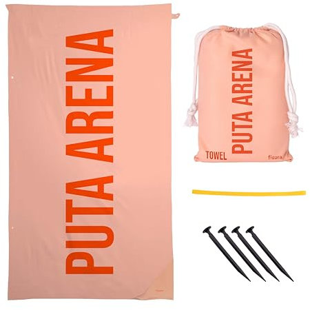 FISURA Großes Strandtuch P*TA Arena, leichtes Mikrofaser-Handtuch für Pool, Strand, Camping, Picknick, Anti-Sand, schnelltrocknend, originelles Geschenk, 180 x 100 cm