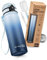 My Vesperbox - Edelstahl Thermos Trinkflasche auslaufsicher - mit Strohhalm oder Sieb - 400 ml, 600ml - BPA FREI - für Kindergarten, Schule (Blauverlauf 600ml)