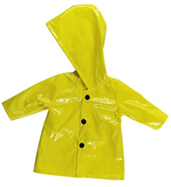 Pesoncarl 18 Zoll Puppe Regenmantel gelbe Regenjacke Doll Kleidung für 18 Zoll Mädchen Puppen, Accessoires