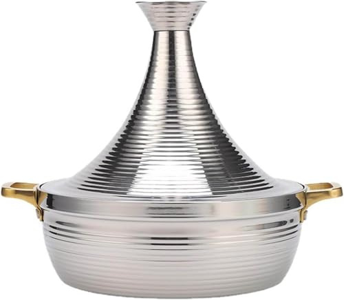 Marokkanischer Tajine-Topf mit kegelförmigem Deckel für Eintopf und langsames Garen, kompatibel mit Induktions- und Gasherden