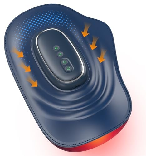 Handmassagegerät mit Wärme und Kompression, Hand Massagegerät Elektrisch - 3 Massage 3 Temperaturen 3 Presse Ebenen Wiederaufladbarer Entspannungs Handschuh, Geschenk für Männer und Frauen
