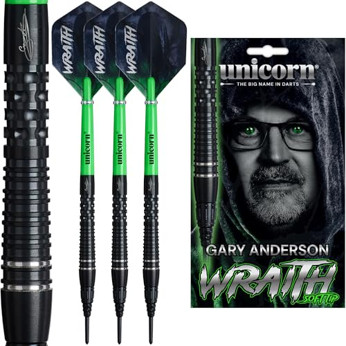 Unicorn Soft Tip Darts Set | Gary 'The Flying Scotsman' Anderson Phase 6 | Wraith | 90% Tungsten Barrels | Durable Stunning Ultrafly Flights | Epic Points | 20g
