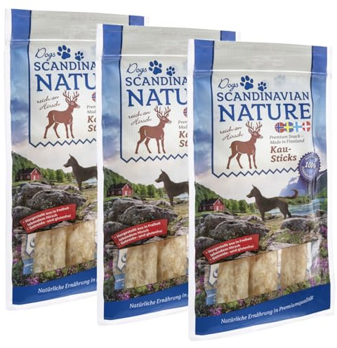 Scandinavian Nature Dogs mit Hirsch - Kausticks für Hunde (3X 45g)