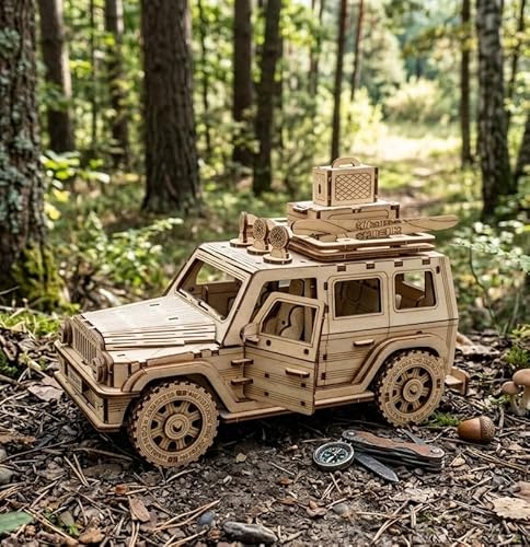 NiXiM 3D-Holzpuzzle GELÄNDEWAGEN Vordertür und Kofferraum sind öffenbar