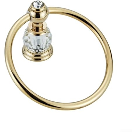 Organizational Towel Rack for Ring, Wall Mounted Zinc Alloy Holder for Modern Living Spaces (Gold)